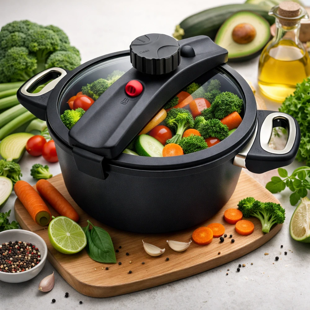 Nízkotlaký titanový hrnec SKK 24 cm pro indukční ohřev