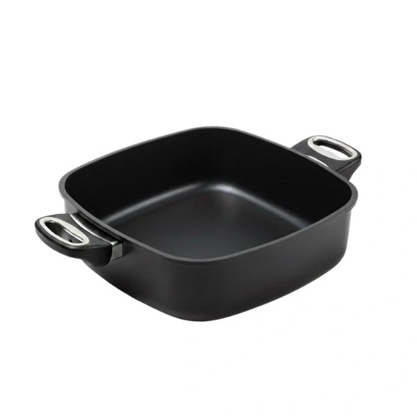 SKK Excelent Titan-Diamant: Čtvercový hrnec 28×28/8 cm s parní vložkou a poklicí