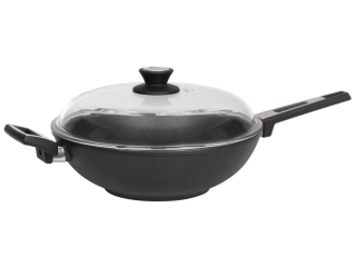 Profesionální titanová pánev wok SKK Titanium Durit 32 cm Indukce ucho ručka