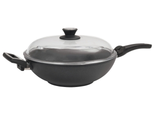 Profesionální titanová pánev wok SKK Titanium Durit 32 cm Indukce odnímatelná ručka
